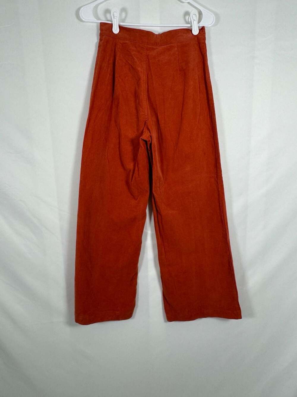 skylar+madison Rust Orange High-Rise Corduroy Wide-Leg Pants, Size Medium - Picture 5 of 10